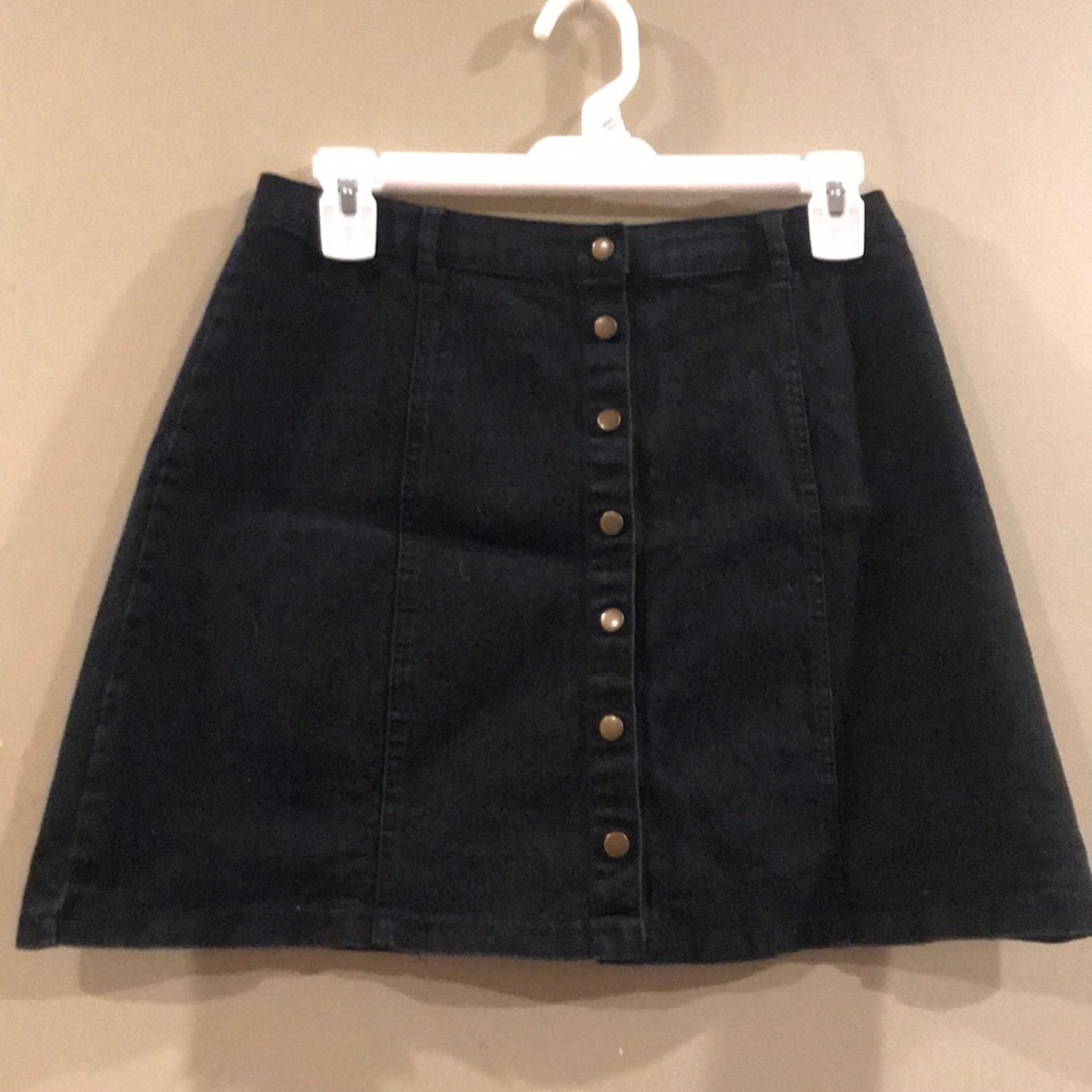 Black Jean Mini Skirt